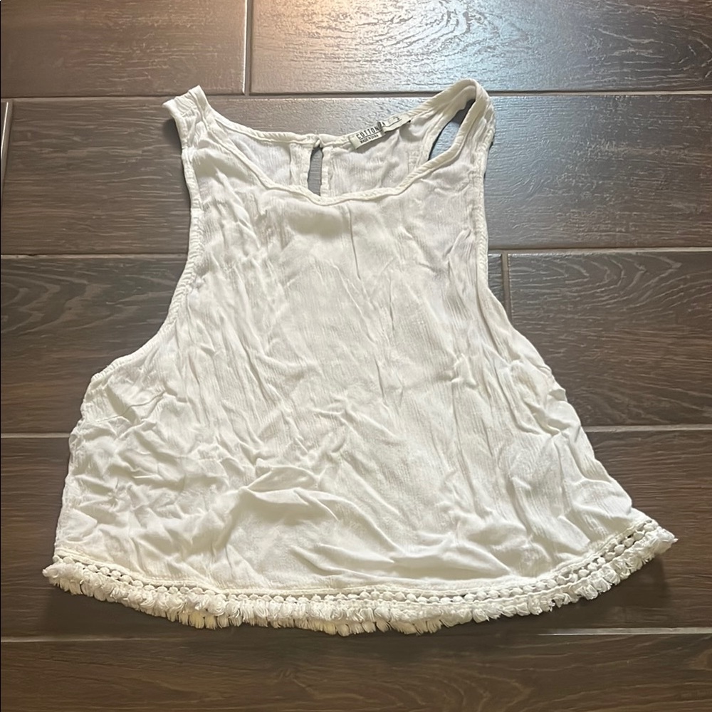 H&M Cream Sleeveless Crop Tank Top